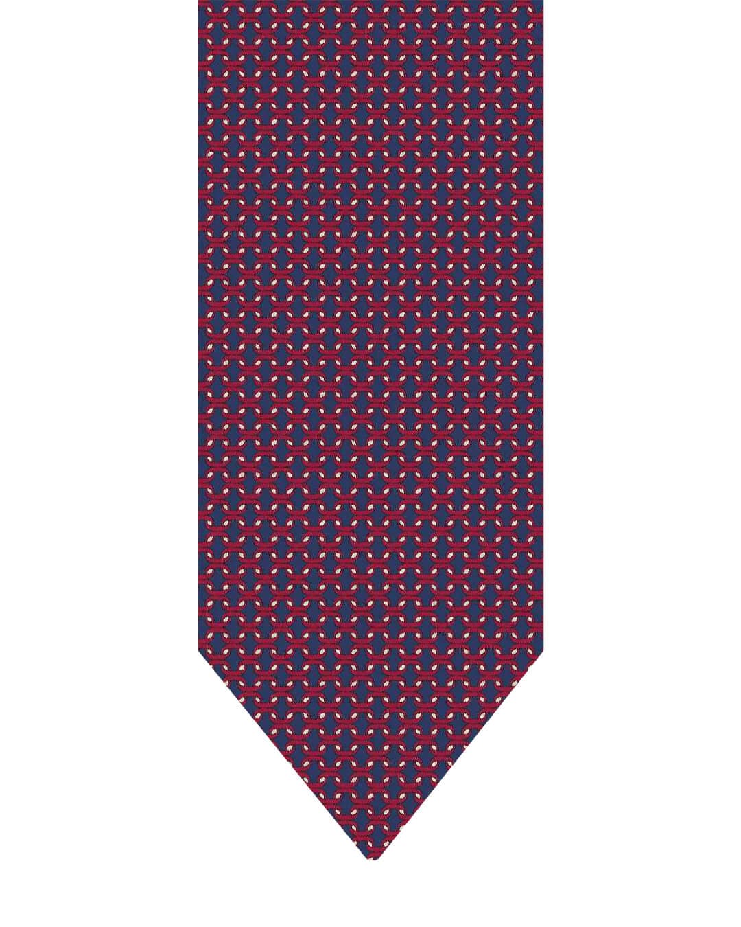 Gagliardi Red Lattice Printed Italian Silk Tie