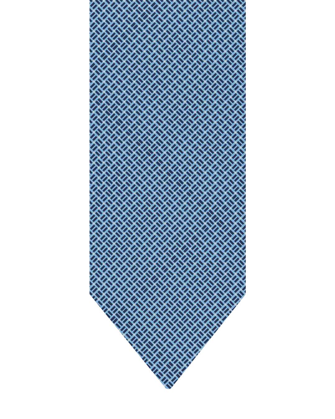 Gagliardi Sky Blue Pips Printed Italian Silk Tie