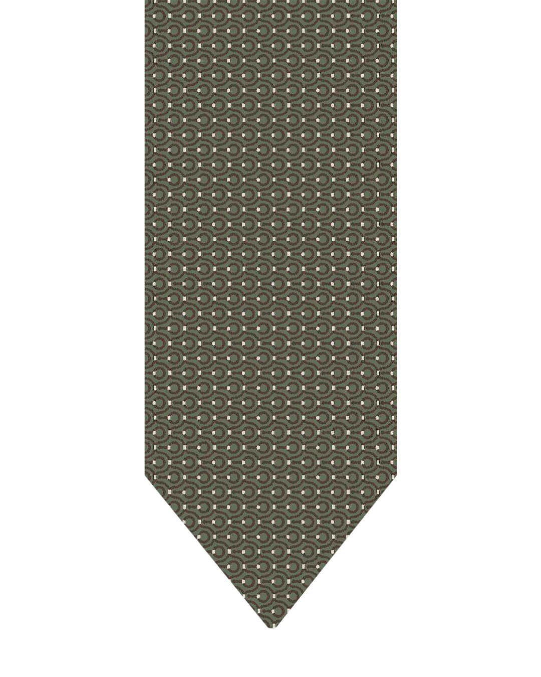 Gagliardi Green Printed Loops Italian Silk Tie