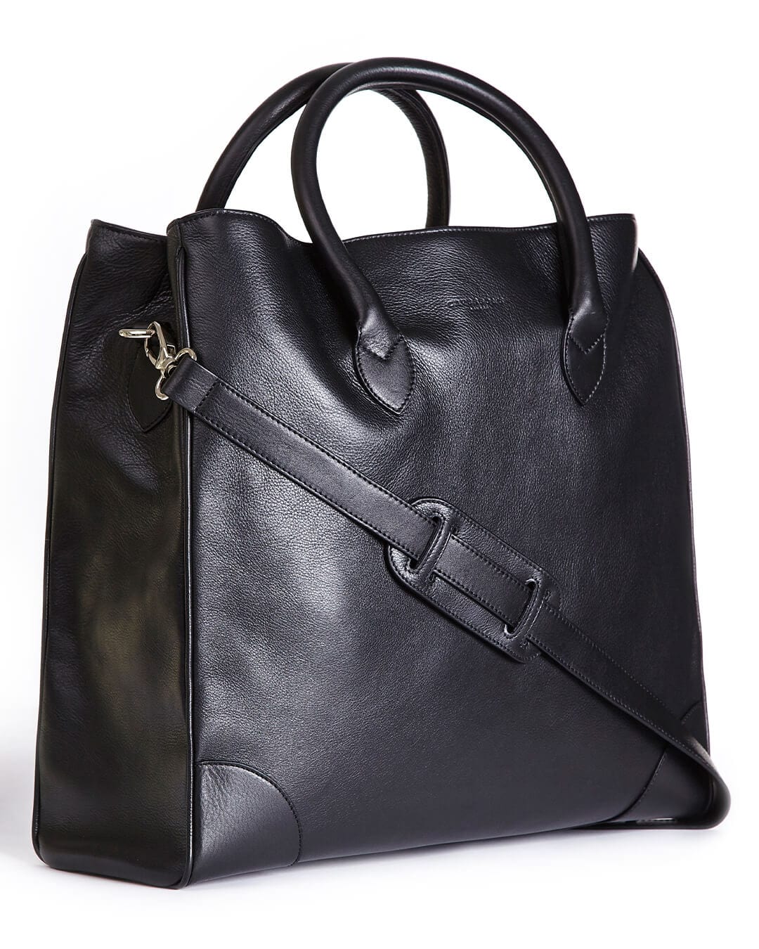 Cavesson's Bags Cavesson's Black And Red Calf Tote Bag