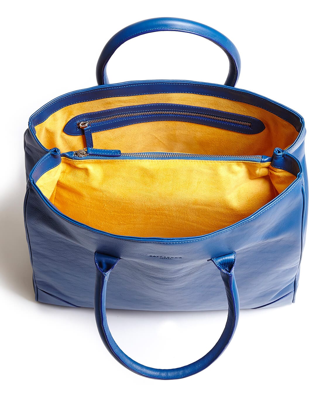 Cavesson's Bags Cavesson's Blue And Yellow Calf Tote Bag