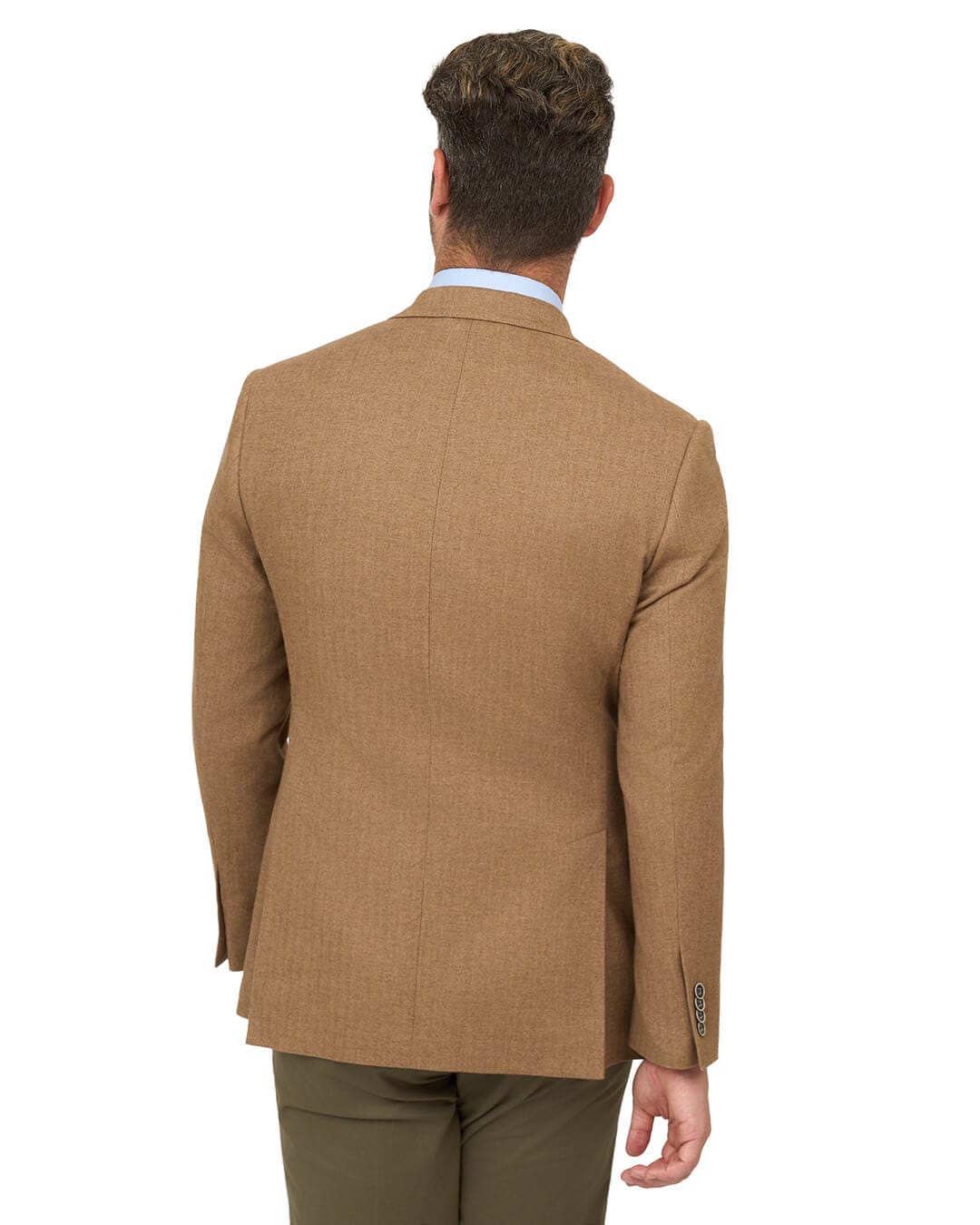 Gagliardi Jackets Gagliardi Camel Herringbone Cotton Stretch Jacket