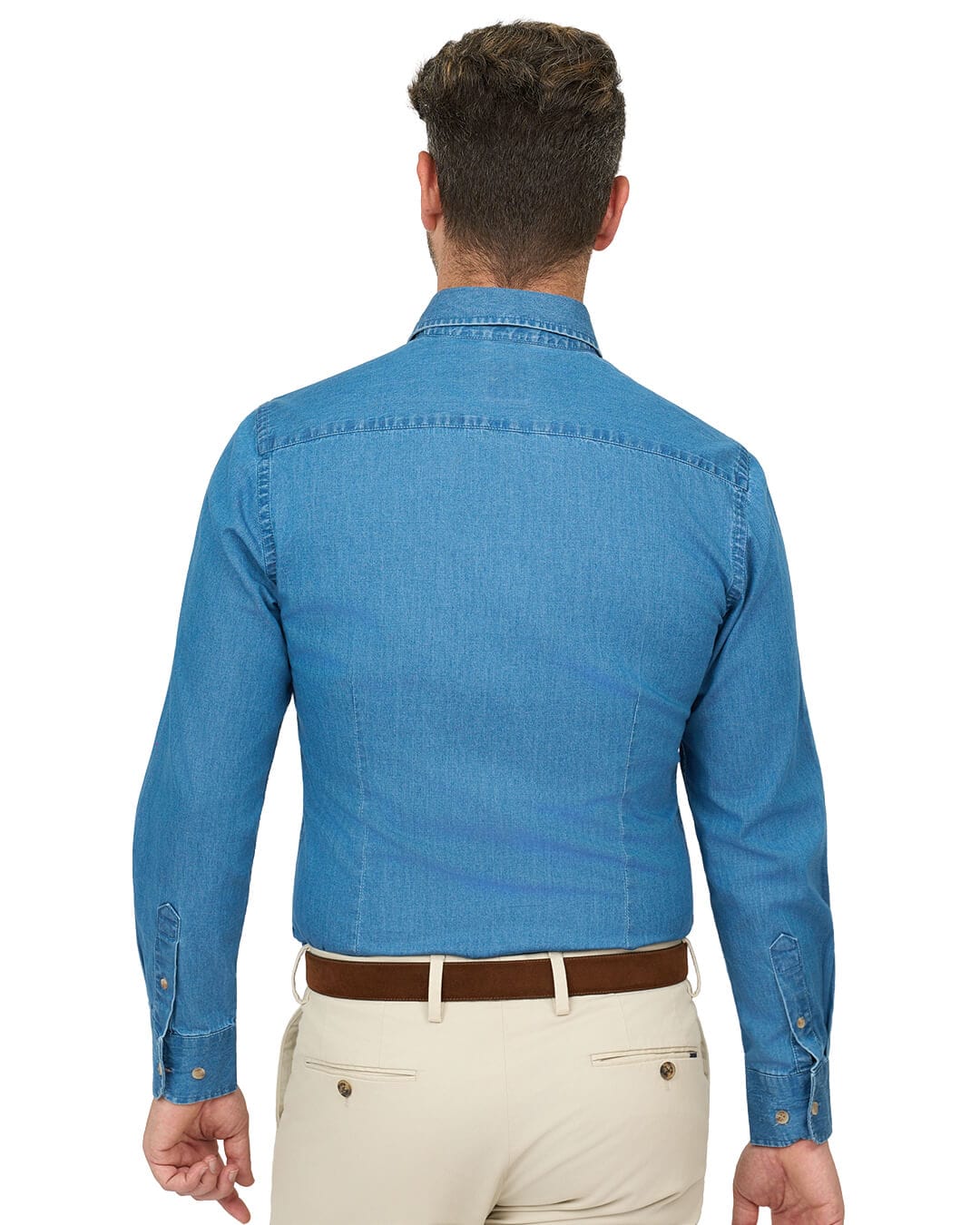 Gagliardi Shirts Gagliardi Blue Denim Button-Down Shirt