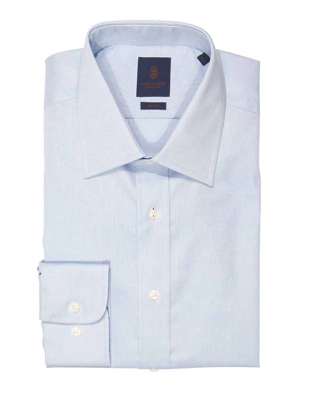 Gagliardi Shirts Gagliardi Tailored Fit Sky Oxford Non Iron Shirt No Pocket