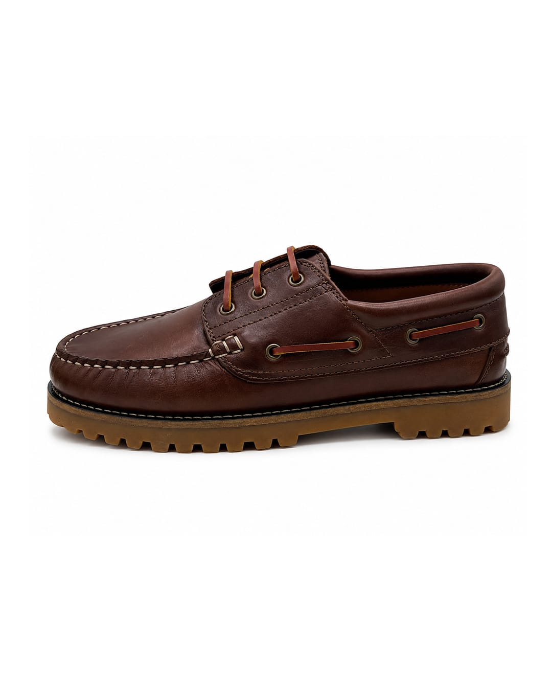 Gagliardi Shoes Gagliardi Tan Boat Shoes with Cleated Sole