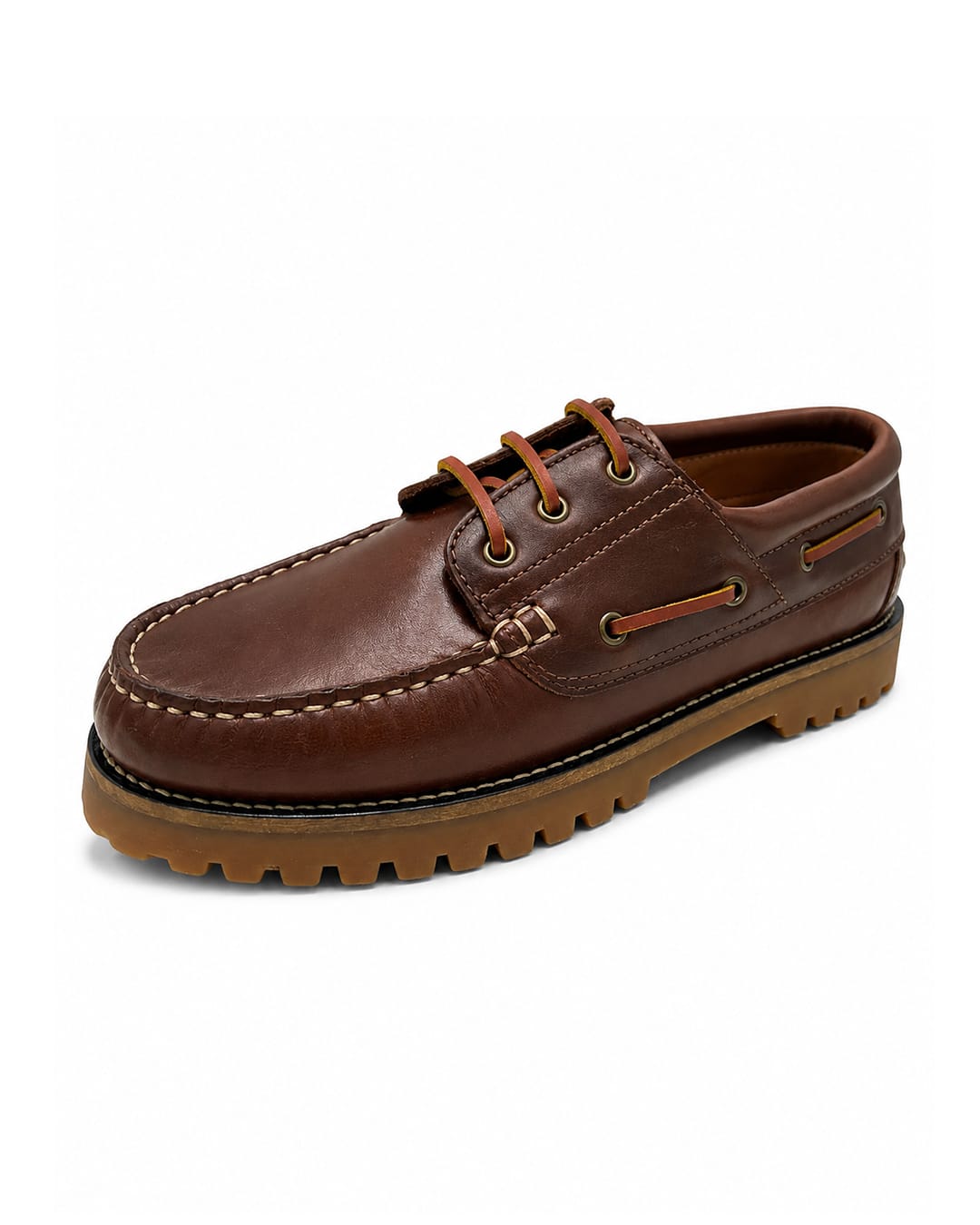Gagliardi Shoes Gagliardi Tan Boat Shoes with Cleated Sole