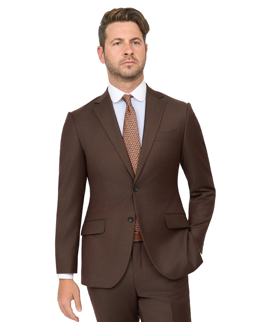 Gagliardi Suits Gagliardi Brown Twill Super 110s Suit