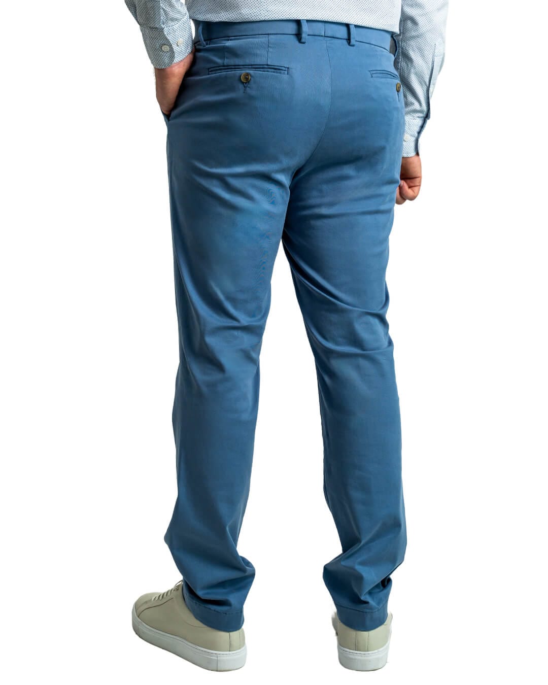Gagliardi Trousers Gagliardi Light Blue Garment Washed Stretch Cotton Twill Trousers