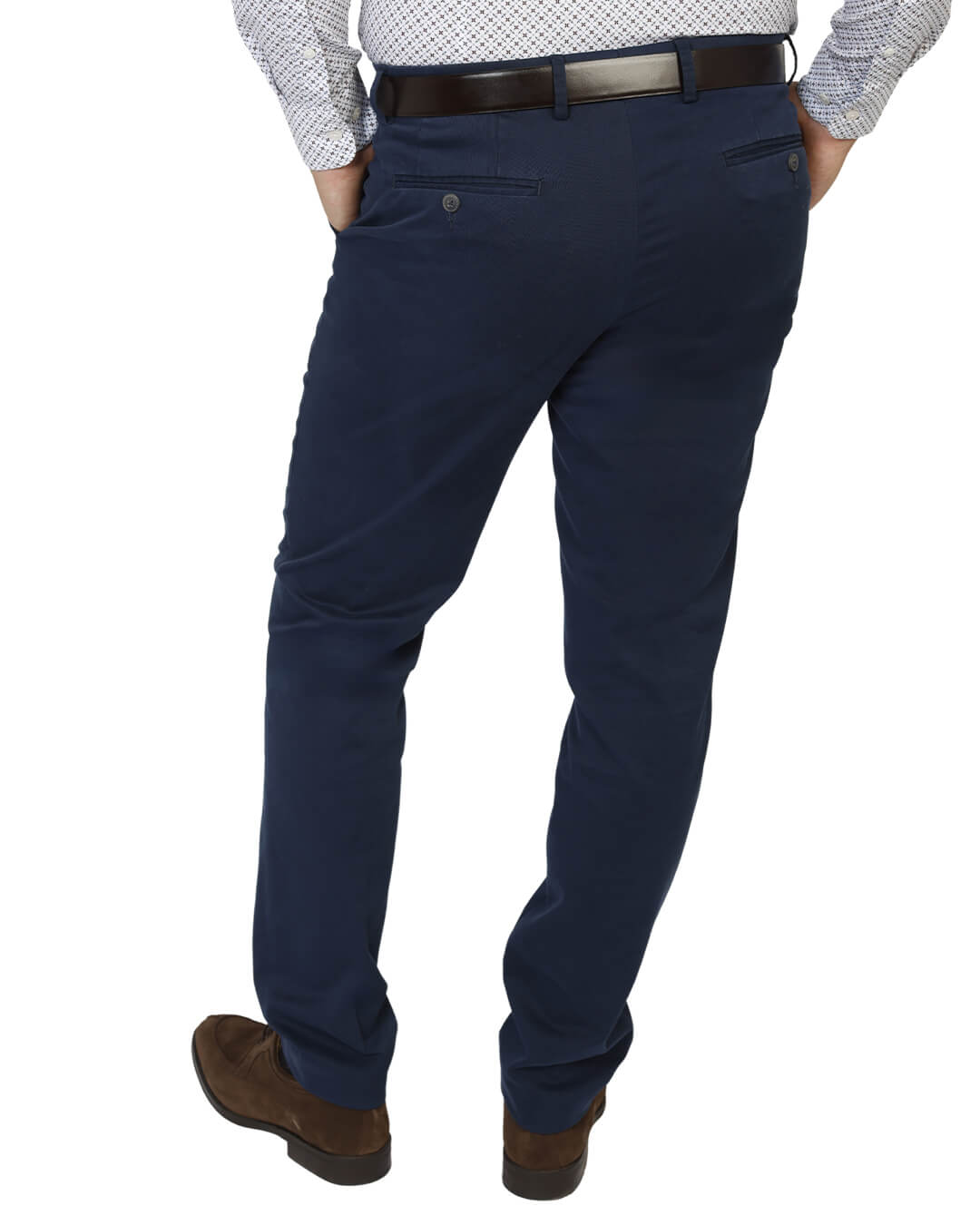 Gagliardi Trousers Gagliardi Navy Garment Washed Stretch Cotton Twill Trousers