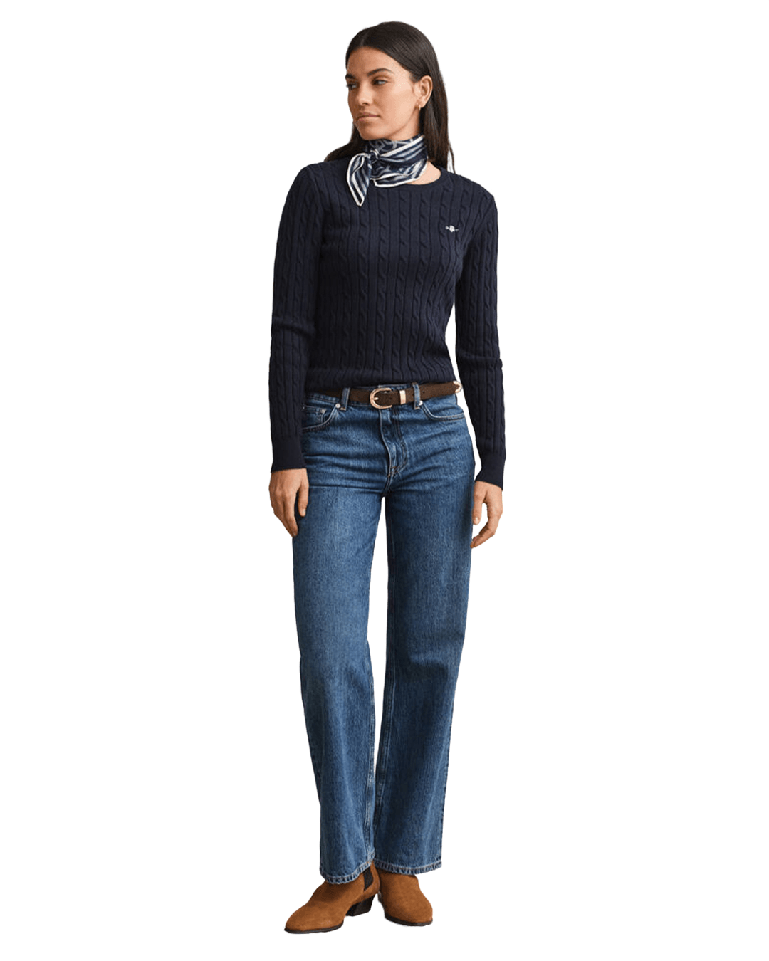 Gant Jumpers 3XL Gant Blue Gant Classic Cable Knit Sweater G433 Evening Blue