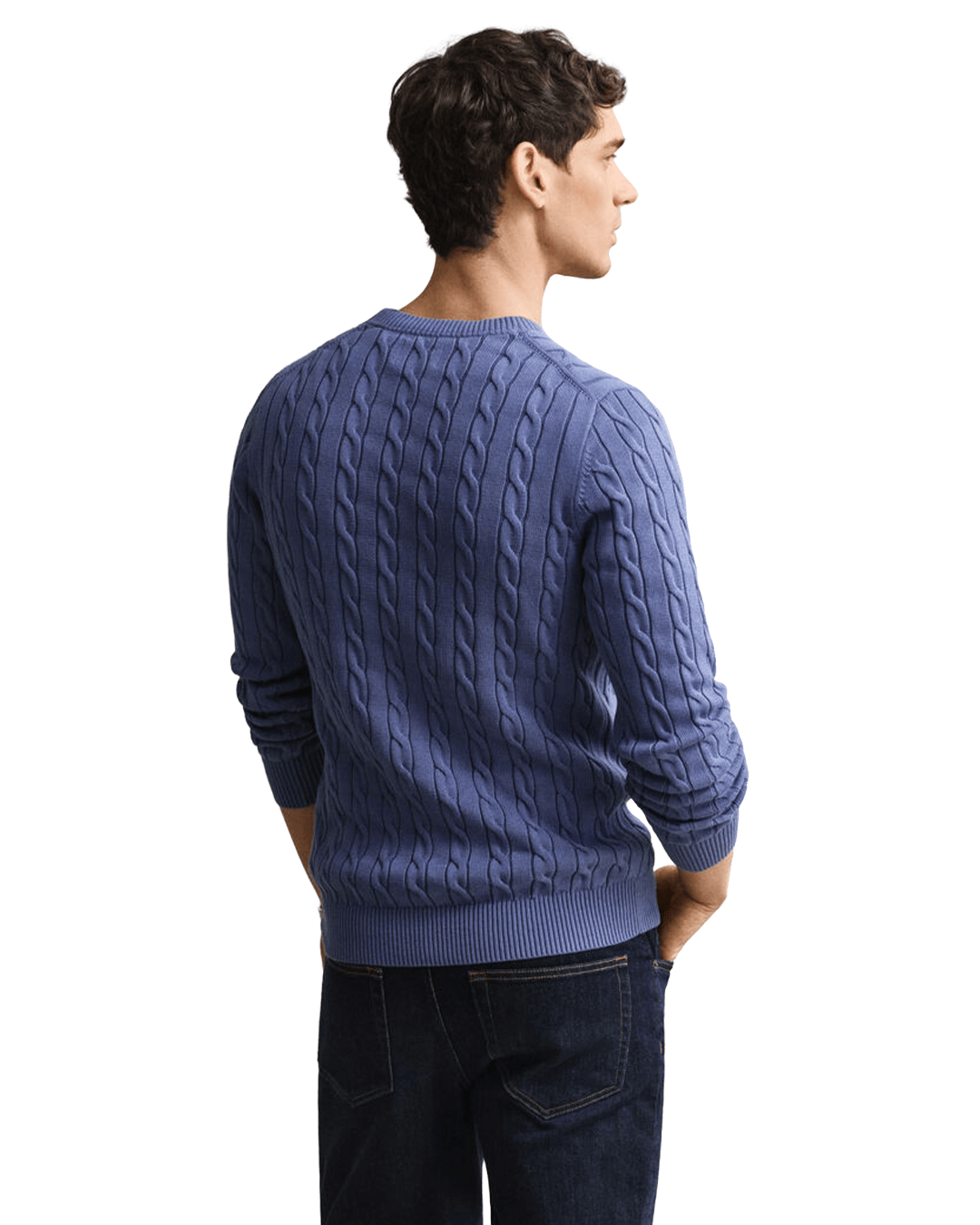 Gant Jumpers Gant Blue Gant Classic Cable Knit Sweater G476 Blue Horizon