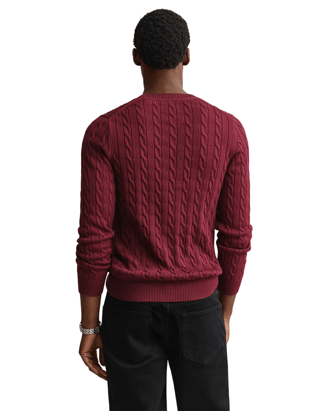 Gant Jumpers Gant Burgundy Gant Classic Cable Knit Sweater G676 Deep Grape Wine