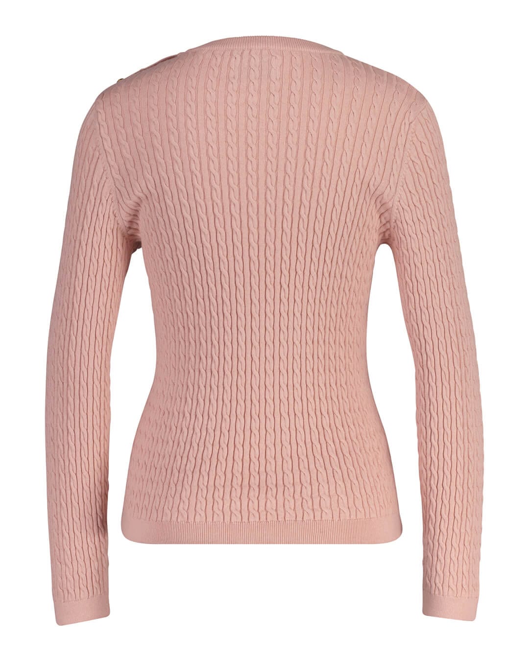 Gant Jumpers Gant Pink Cable Knit Shoulder Detail Jumper