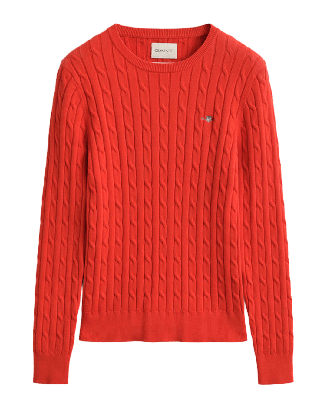Gant Jumpers Gant Red Gant Classic Cable Knit Sweater G630 Ruby Red