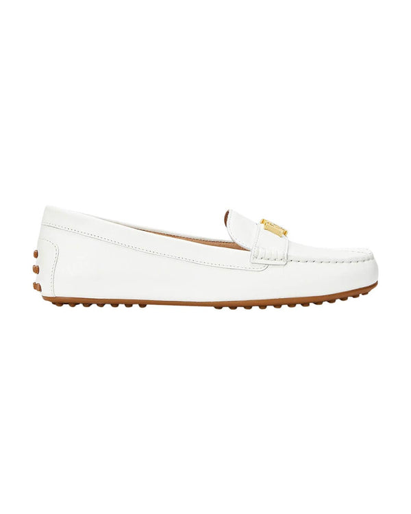 Lauren by Ralph Lauren White Barnsbury Flats Driver Bortex Fine