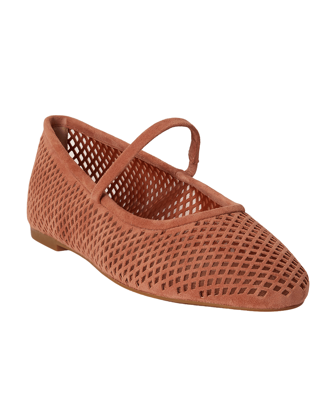 Lauren Shoes Lauren Red Lauren Jayna Perforated Suede Mary Jane Flat Red