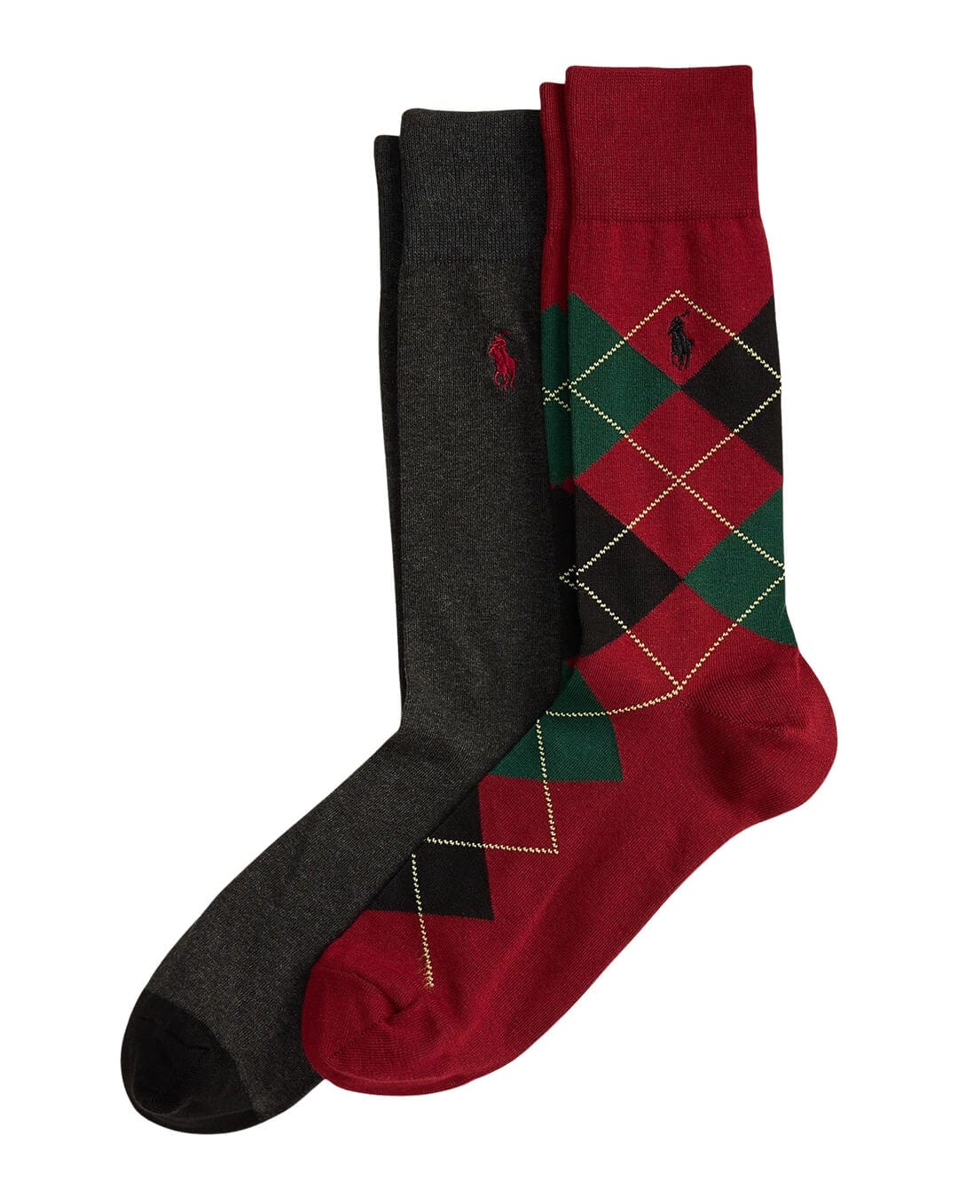 Polo Ralph Lauren Socks ONE ARGYLE ANKLE 2-PACK RED