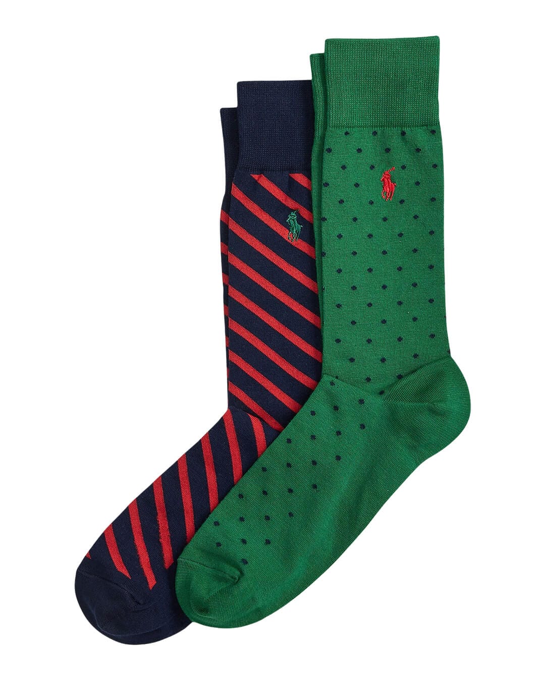 Polo Ralph Lauren Socks ONE POLKA-DOT & STRIPED TROUSER SOCK 2-PACK GREEN