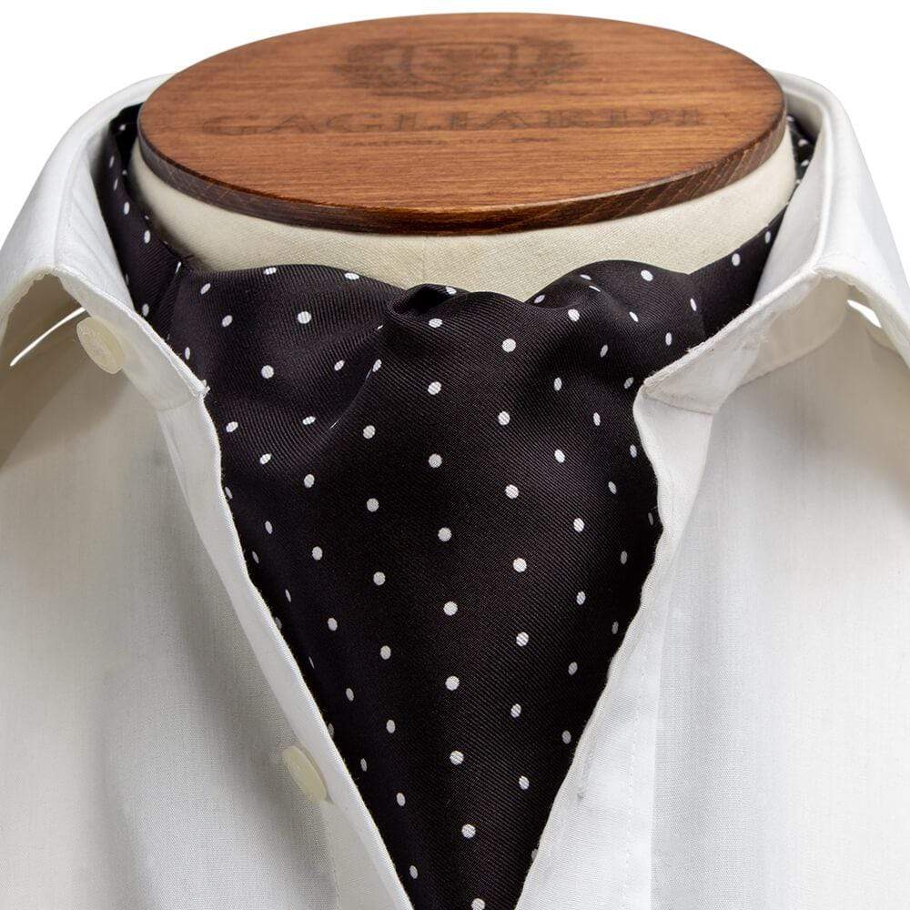 Gagliardi Cravats Black & White Polka Dot Cravat