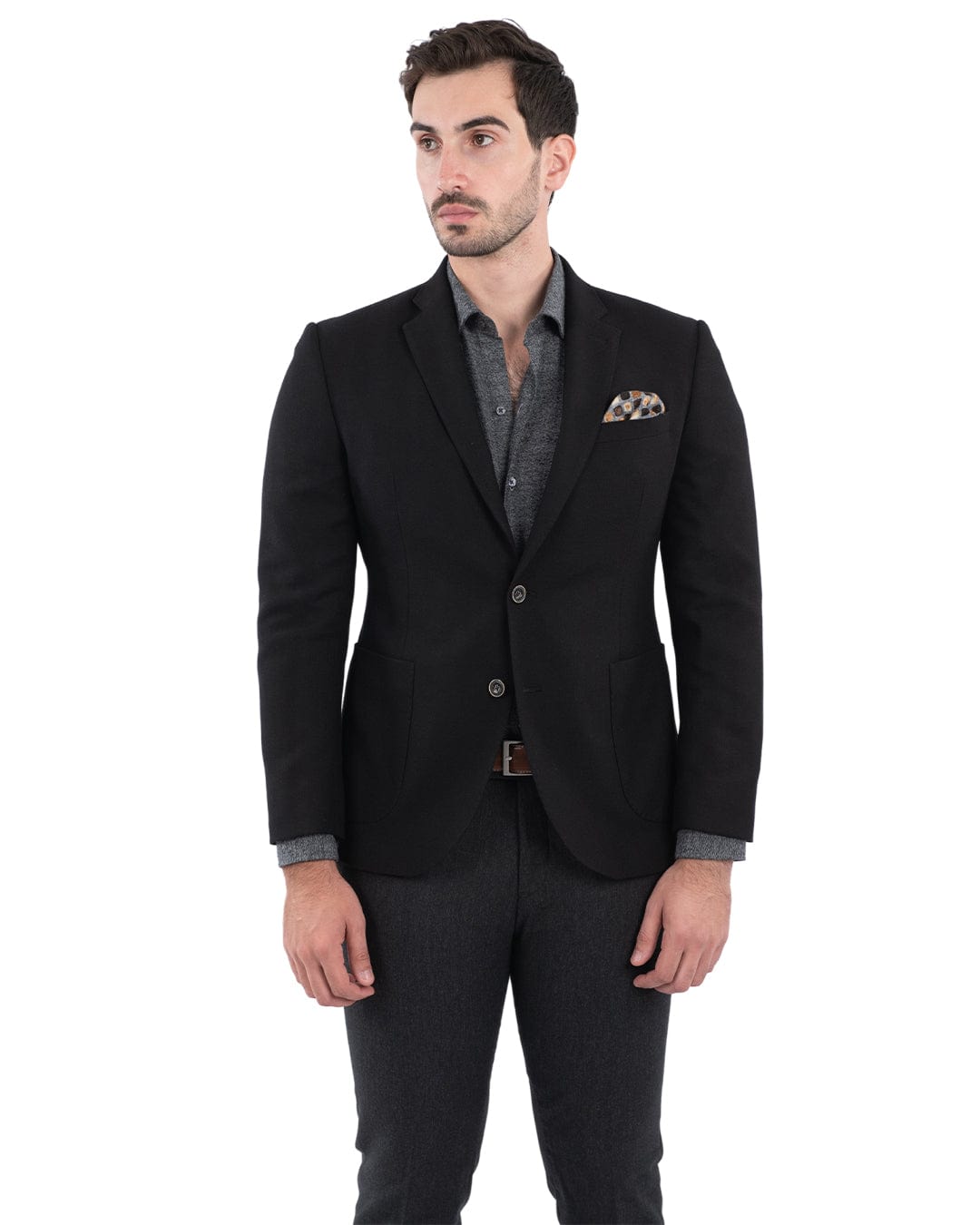 Gagliardi Jackets Gagliardi Black Stretch Textured Jacket