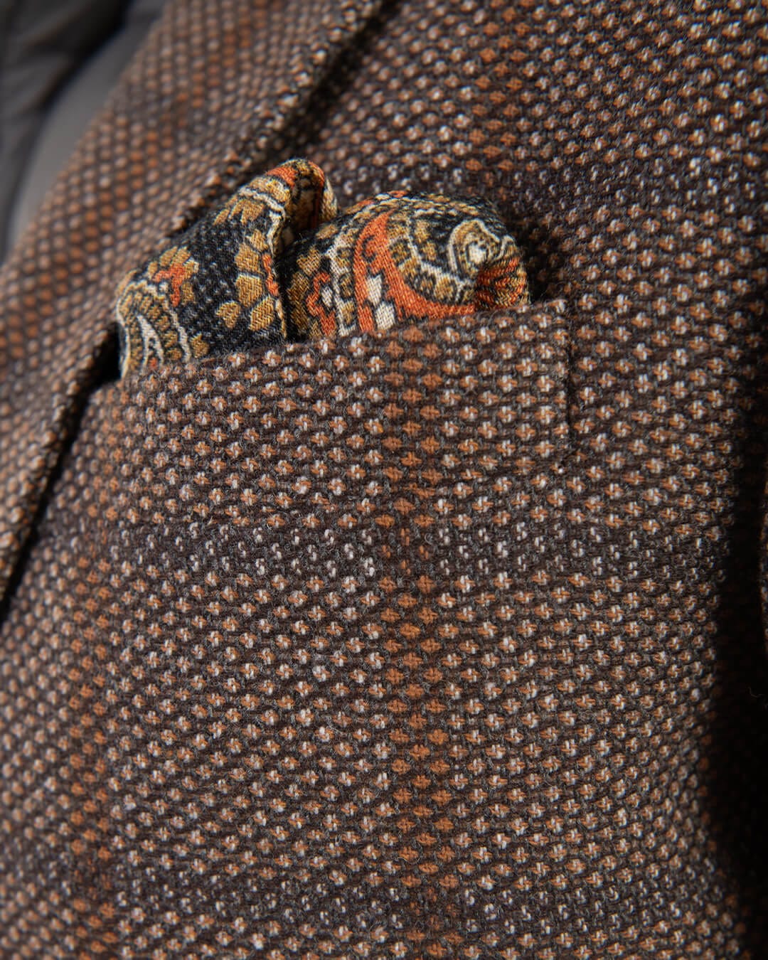 Gagliardi Jackets Gagliardi Camel Birdseye Check Jacket