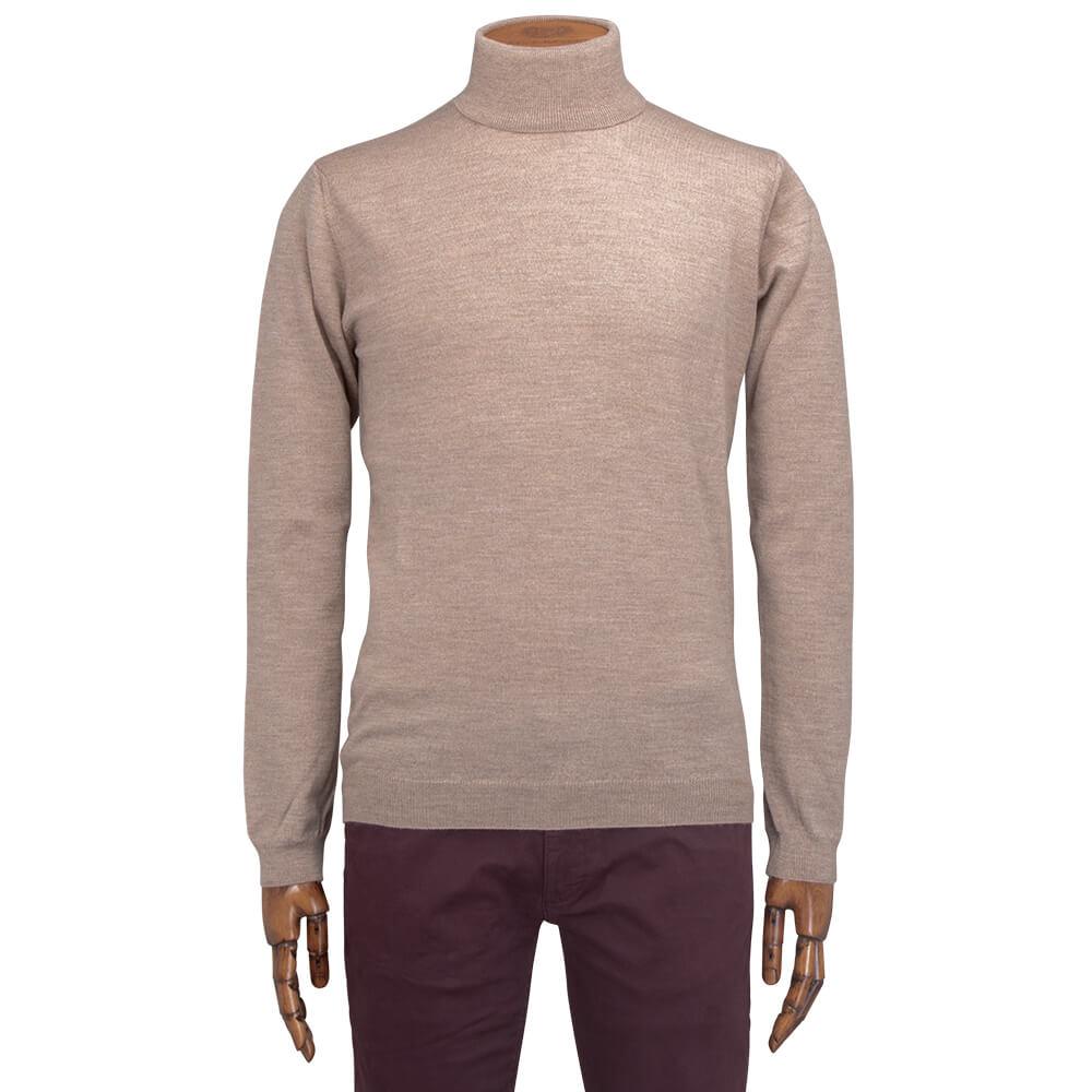 Gagliardi Jumpers Biscuit Merino Wool Roll Neck