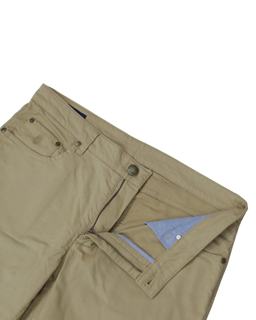 Gagliardi Trousers Gagliardi Sand Herringbone Stretch Cotton Five Pocket Trousers