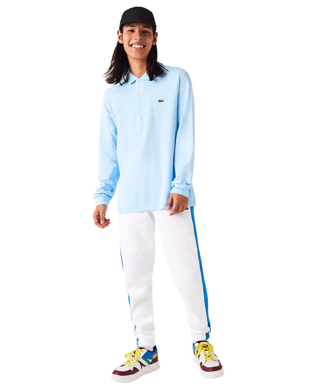 Lacoste Polo Shirts Lacoste Long Sleeved Classic Fit Blue Polo Shirt