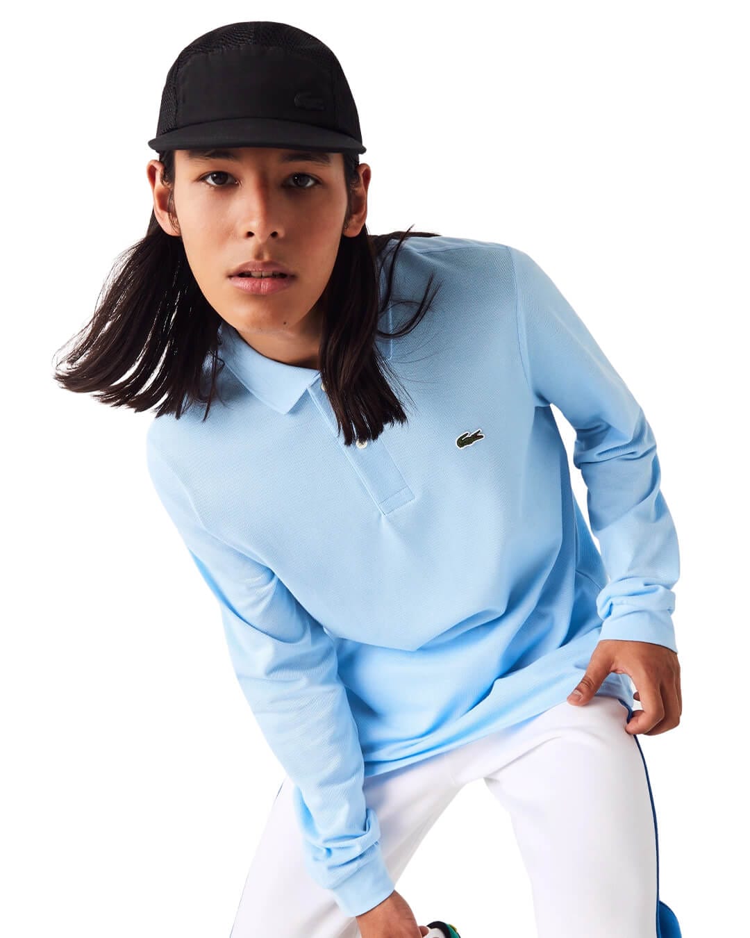 Lacoste Polo Shirts Lacoste Long Sleeved Classic Fit Blue Polo Shirt
