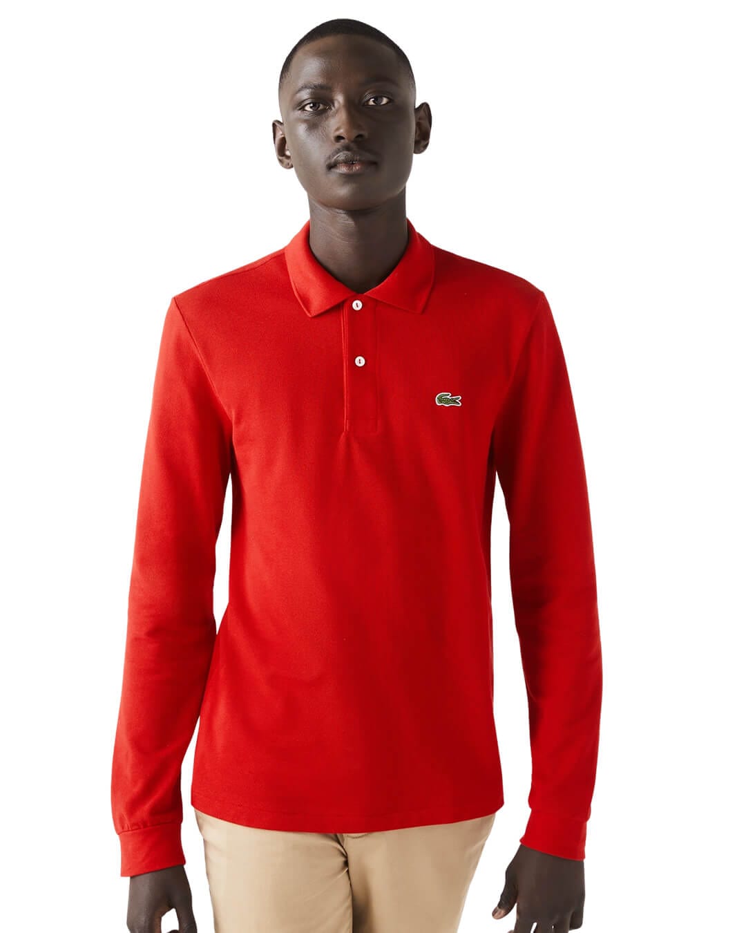 Lacoste Polo Shirts Lacoste Red Long Sleeves Polo Shirt