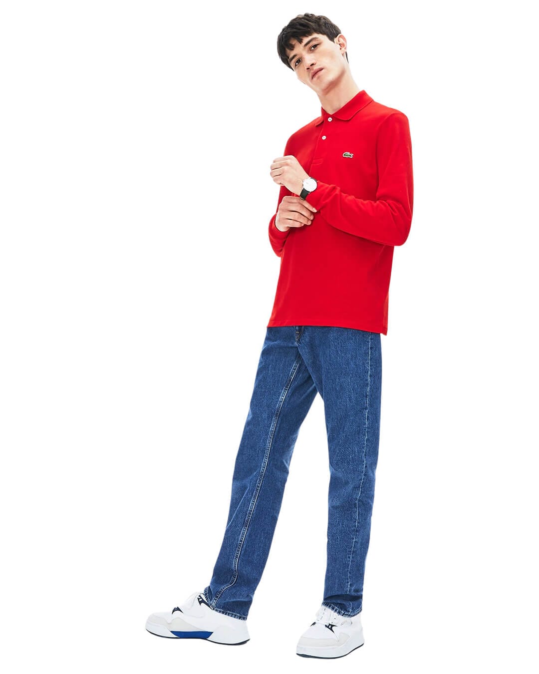 Lacoste Polo Shirts Lacoste Red Long Sleeves Polo Shirt