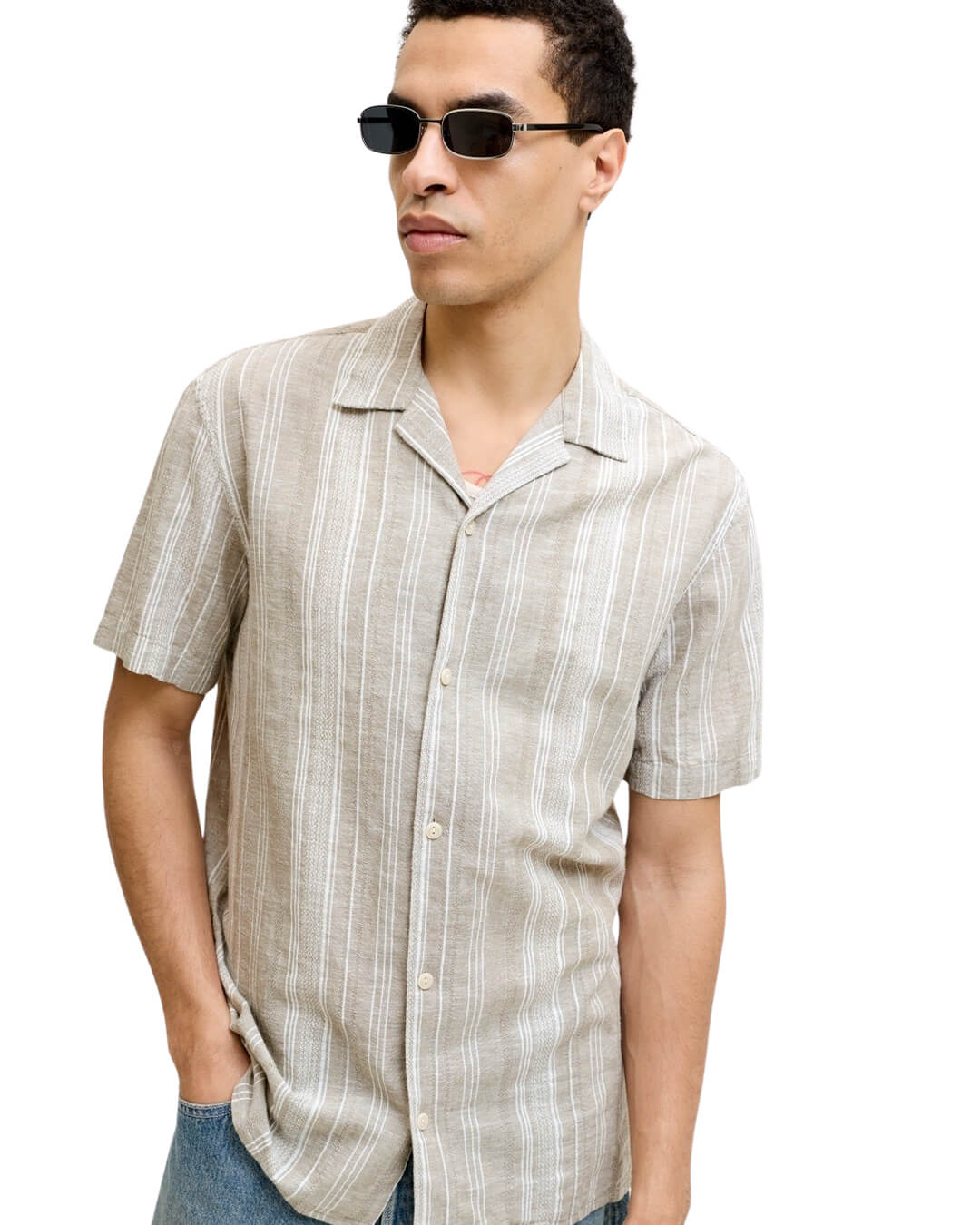Jack & Jones Jprblusummer Lin. Blen Dobby Ss Sn Mermaid