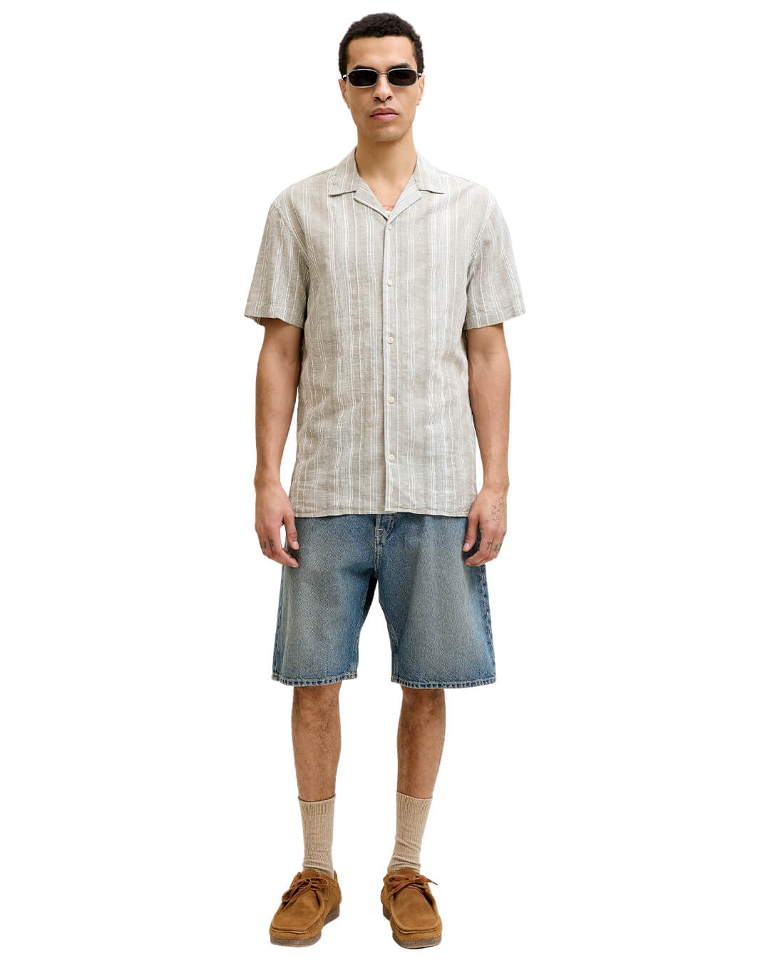 Jack & Jones Jprblusummer Lin. Blen Dobby Ss Sn Mermaid