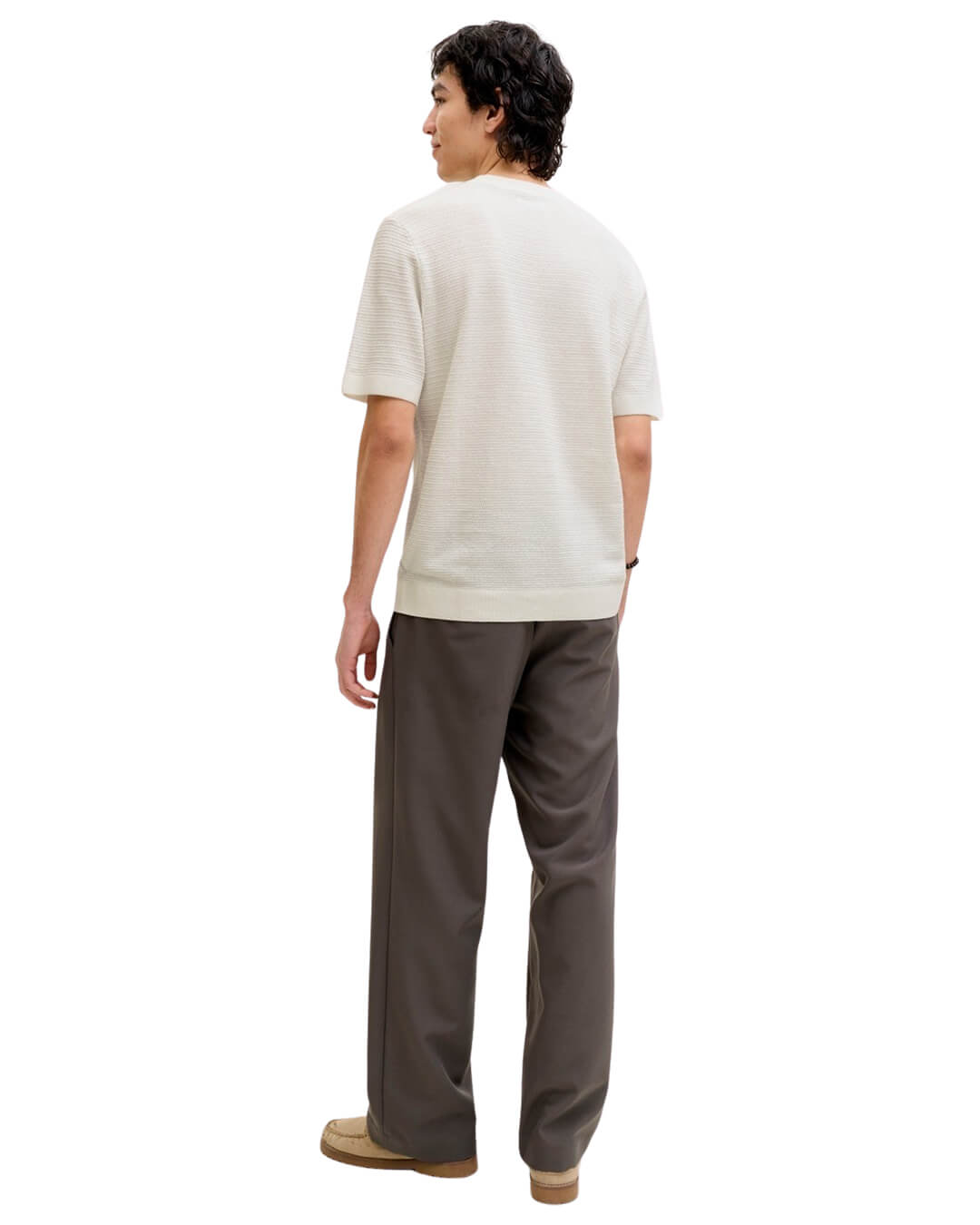 Jack & Jones Jprbluriley Knit Crew Neck Ss Sn Cloud Dancer