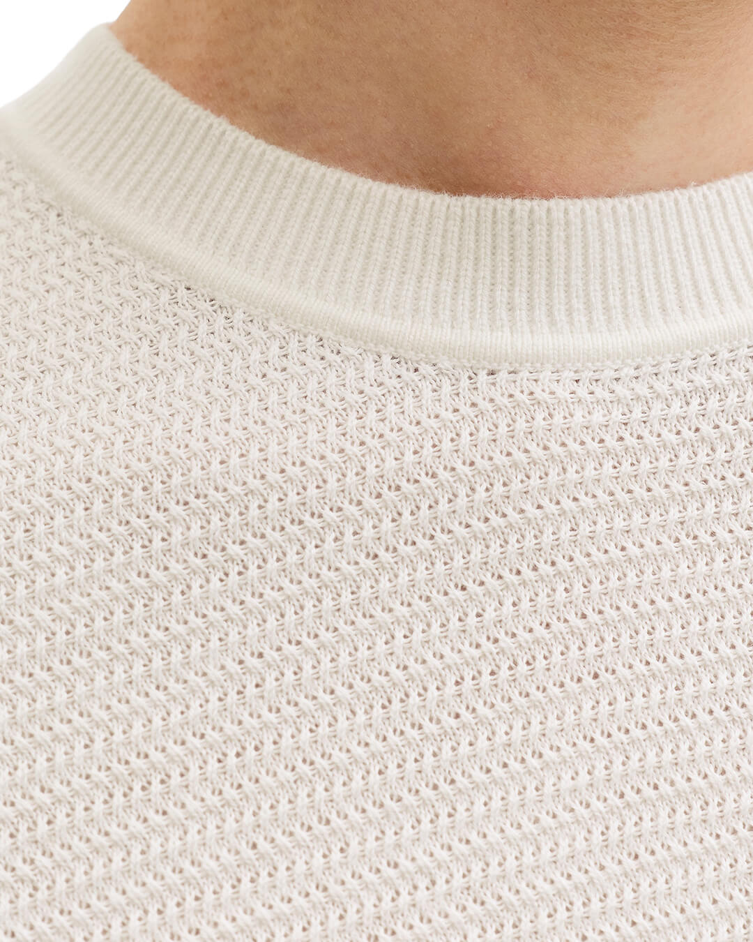 Jack & Jones Jprbluriley Knit Crew Neck Ss Sn Cloud Dancer