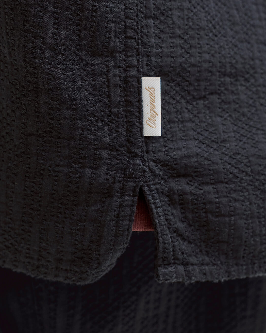 Jack & Jones Jormontauk Wavy Texture Ss Sn Black Shirt