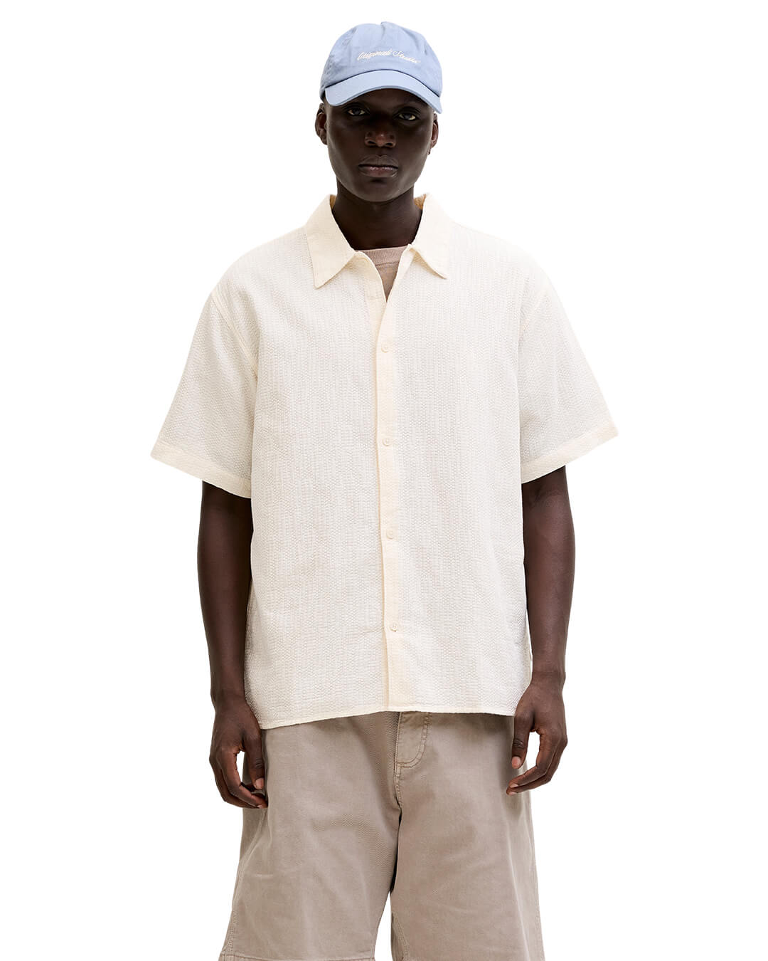 Jack & Jones Jormontauk Wavy Texture Ss Sn Cloud Dancer