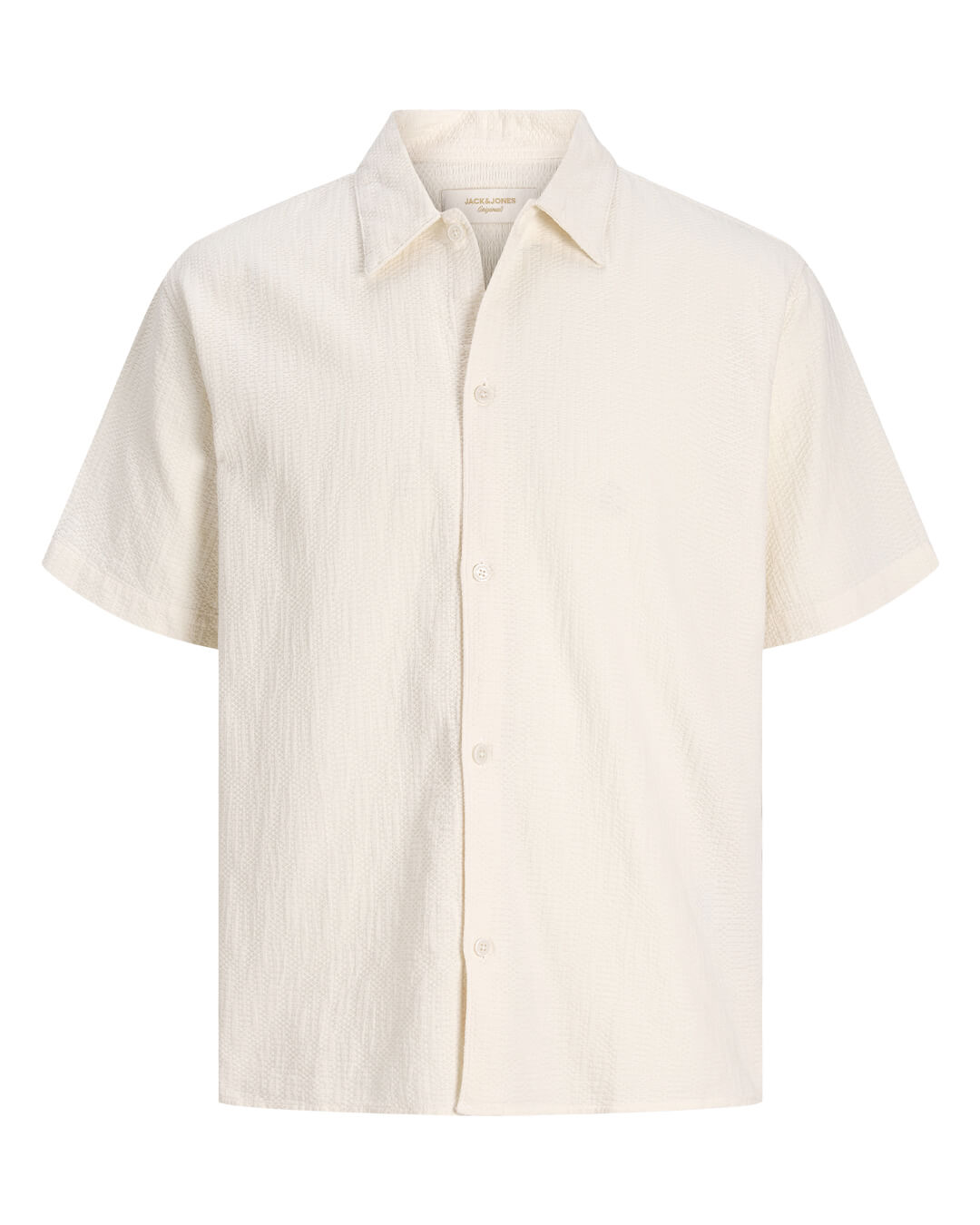 Jack & Jones Jormontauk Wavy Texture Ss Sn Cloud Dancer