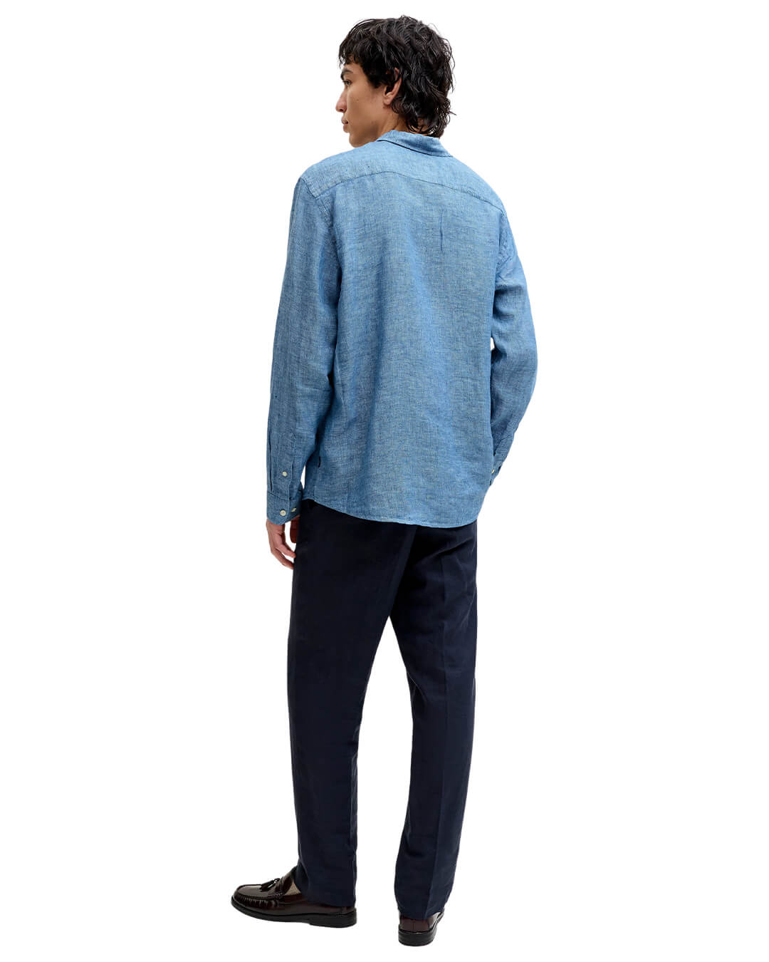 Jack & Jones Jprblalawrence Linen Ls Sn Faded Denim Shirt