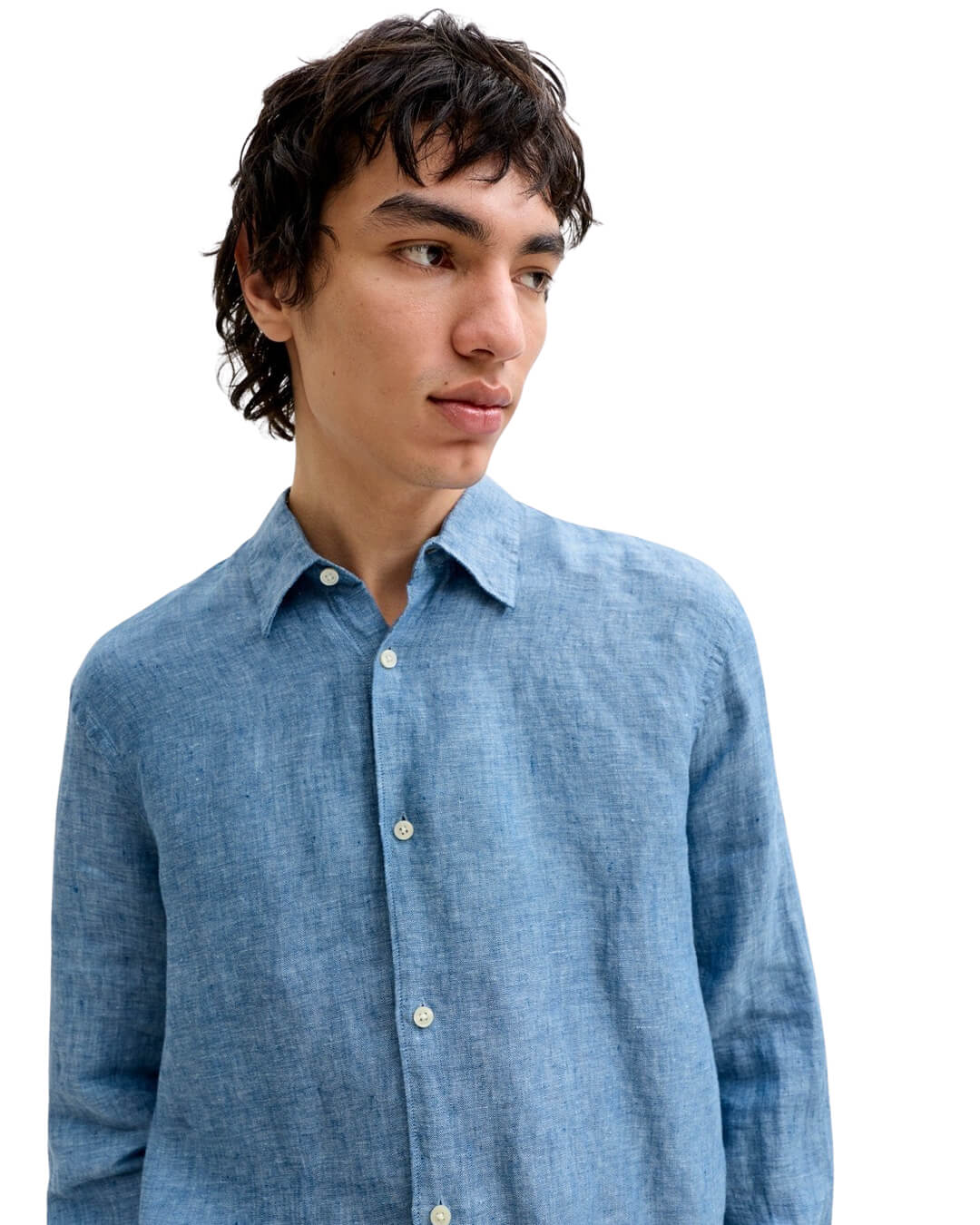 Jack & Jones Jprblalawrence Linen Ls Sn Faded Denim Shirt