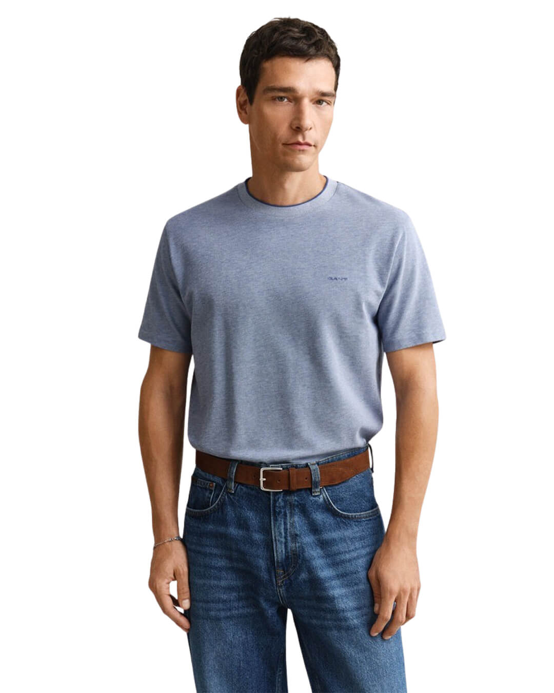 Gant 2 Tone Pique Ss Tshirt Vintage Blue T-Shirt