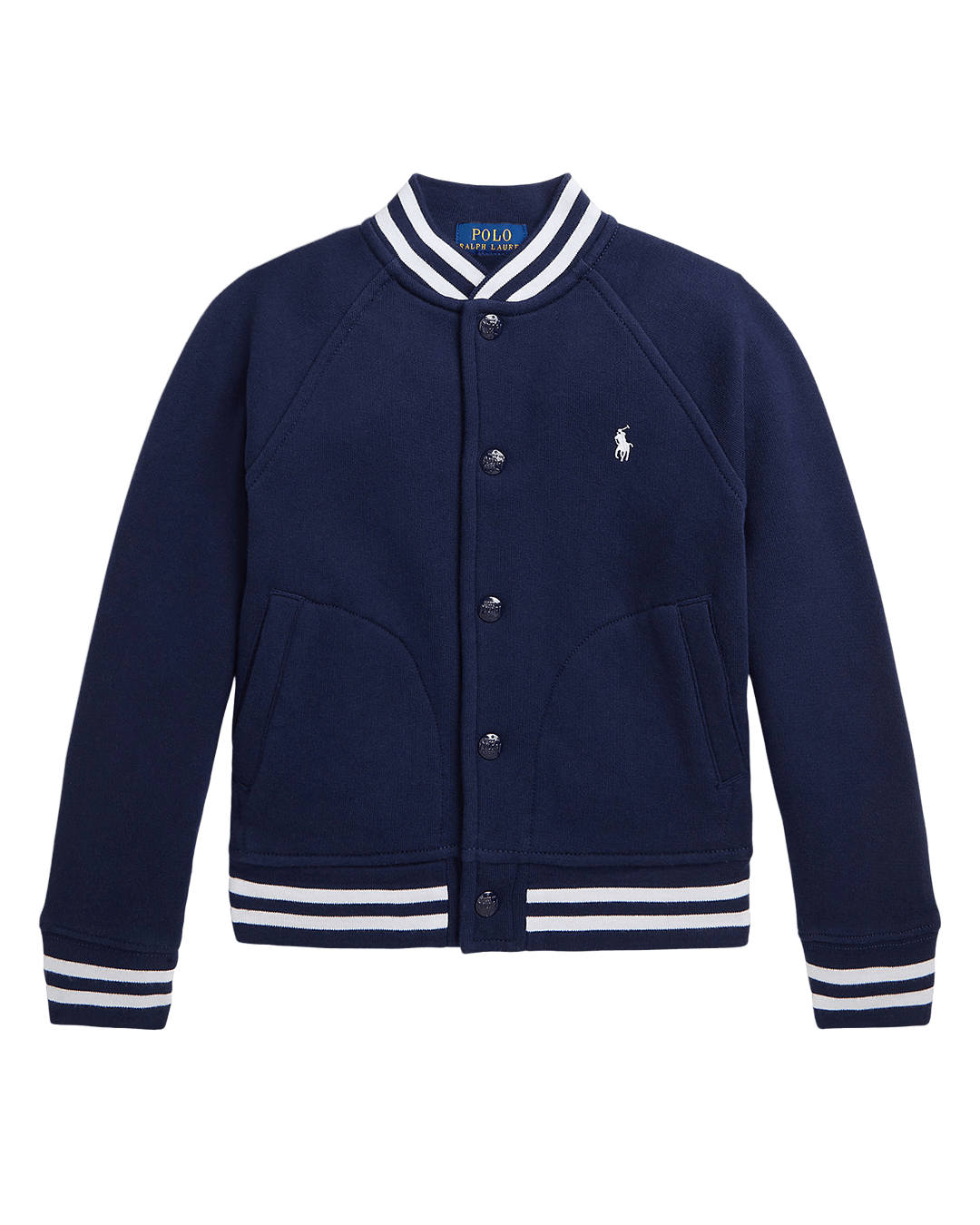 Polo Ralph Lauren Navy Fleece Baseball Jacket