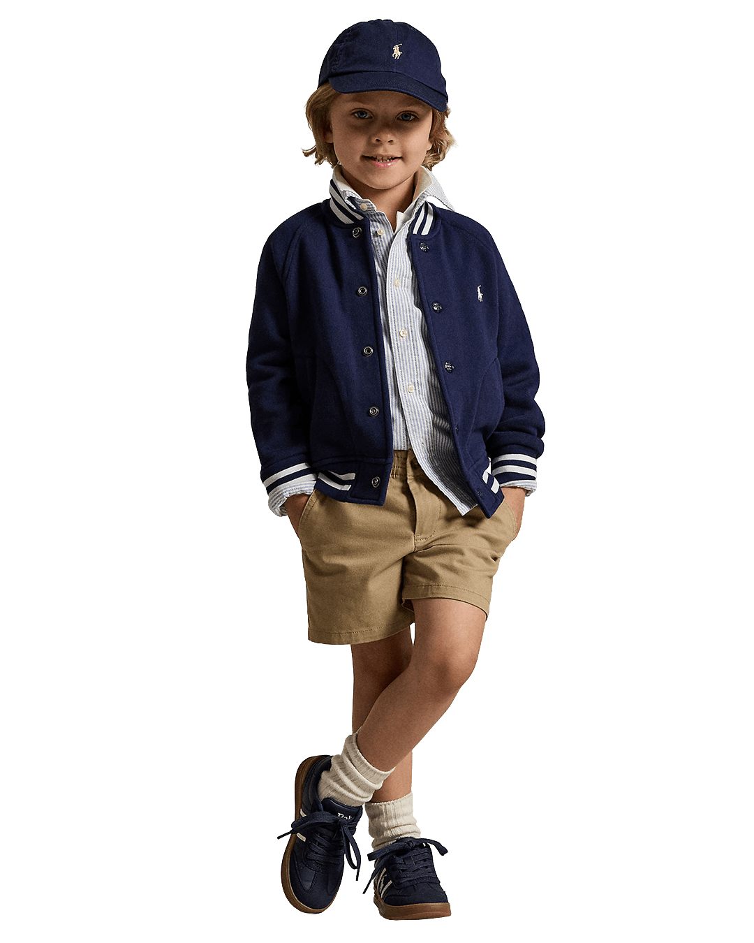 Polo Ralph Lauren Navy Fleece Baseball Jacket