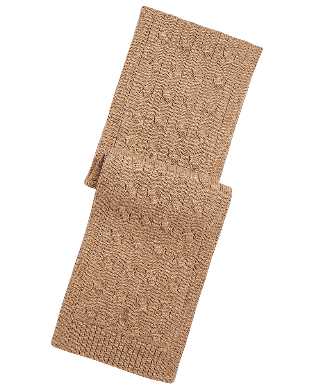 Polo Ralph Lauren Beige Cable-Knit Cotton Scarf