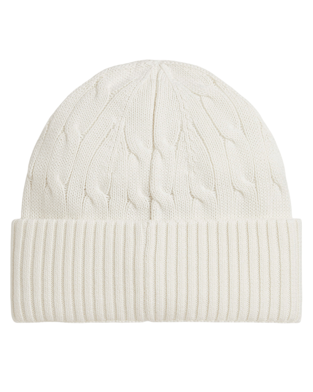 Polo Ralph Lauren Cream Cable-Knit Cotton Hat