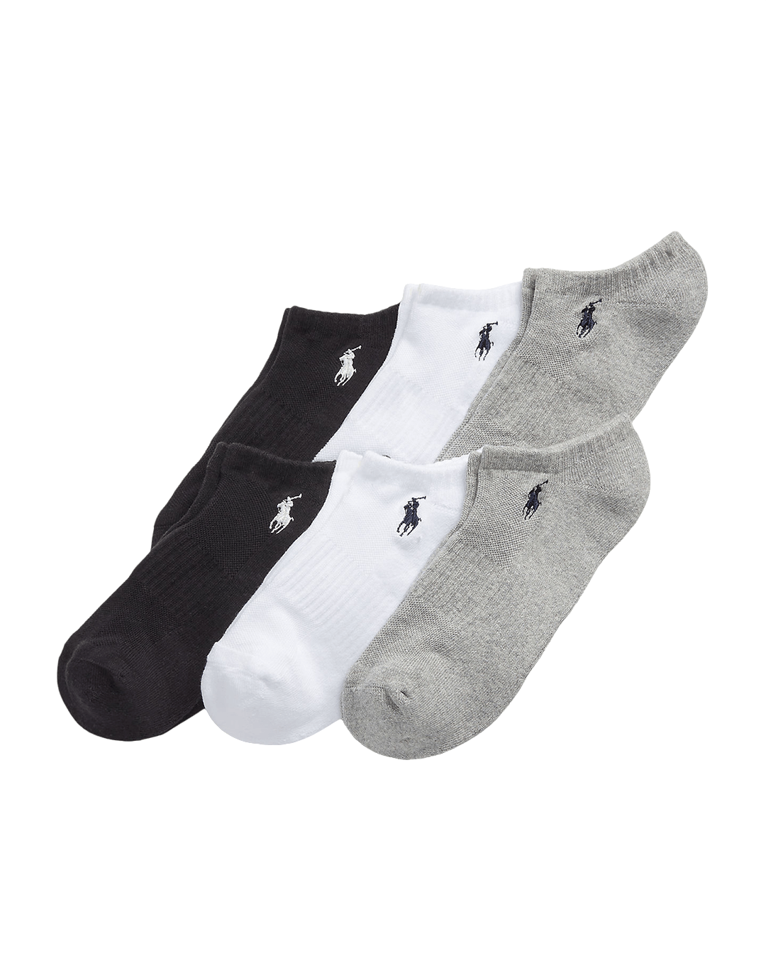 Polo Ralph Lauren Grey Cotton-Blend Low-Cut Socks 6-Pack
