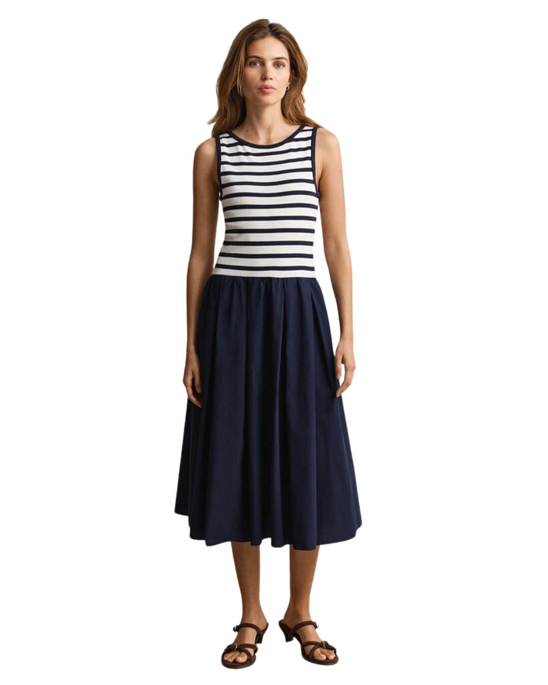 Gant Evening Blue  Jersey Woven Dress