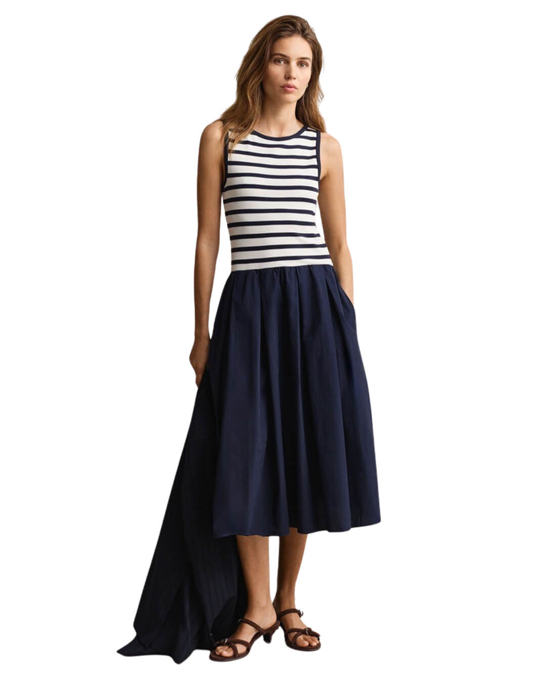 Gant Evening Blue  Jersey Woven Dress
