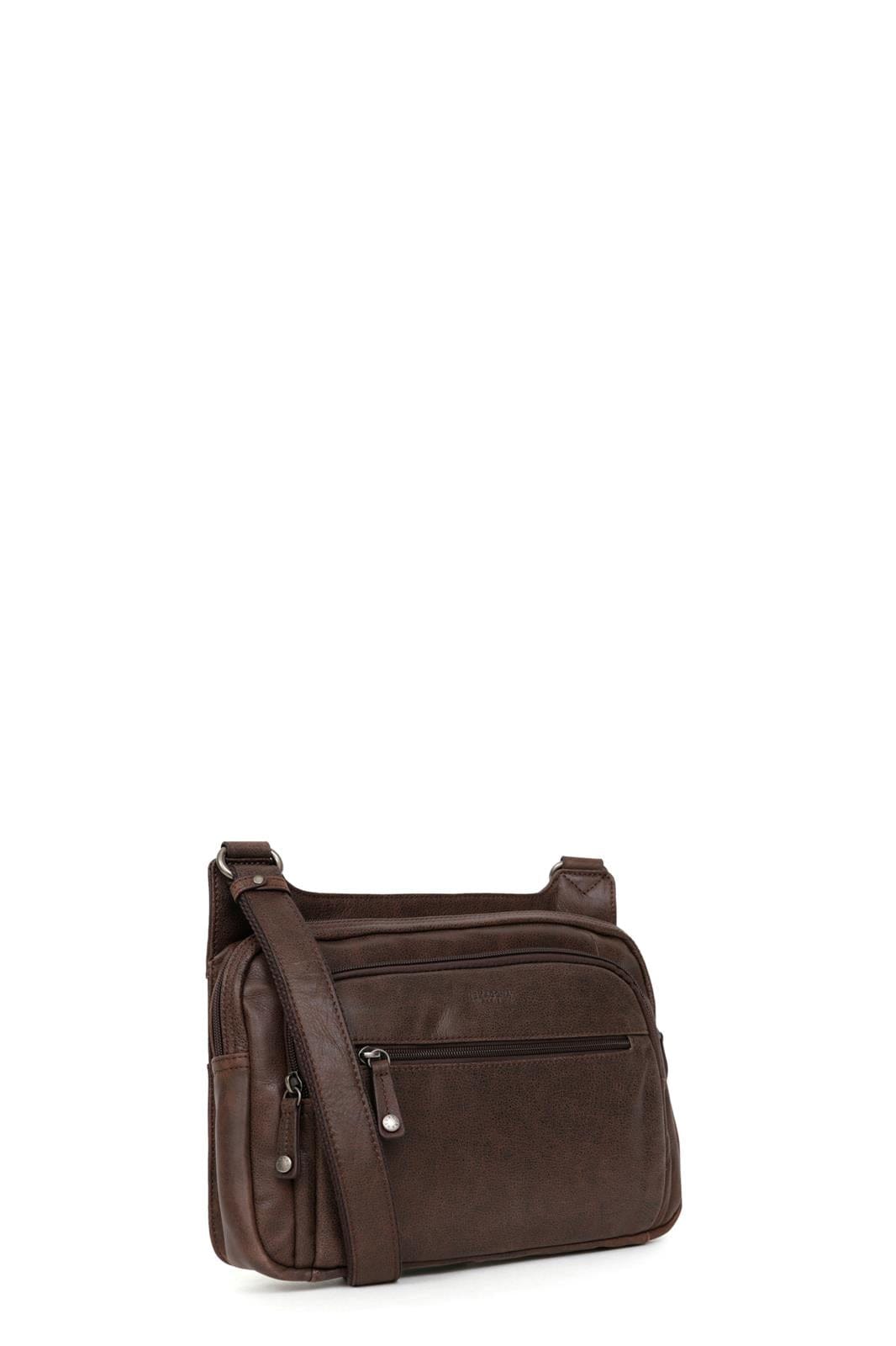 Hexagona Bags ONE Hexagona Brown Leather Reporter Bag