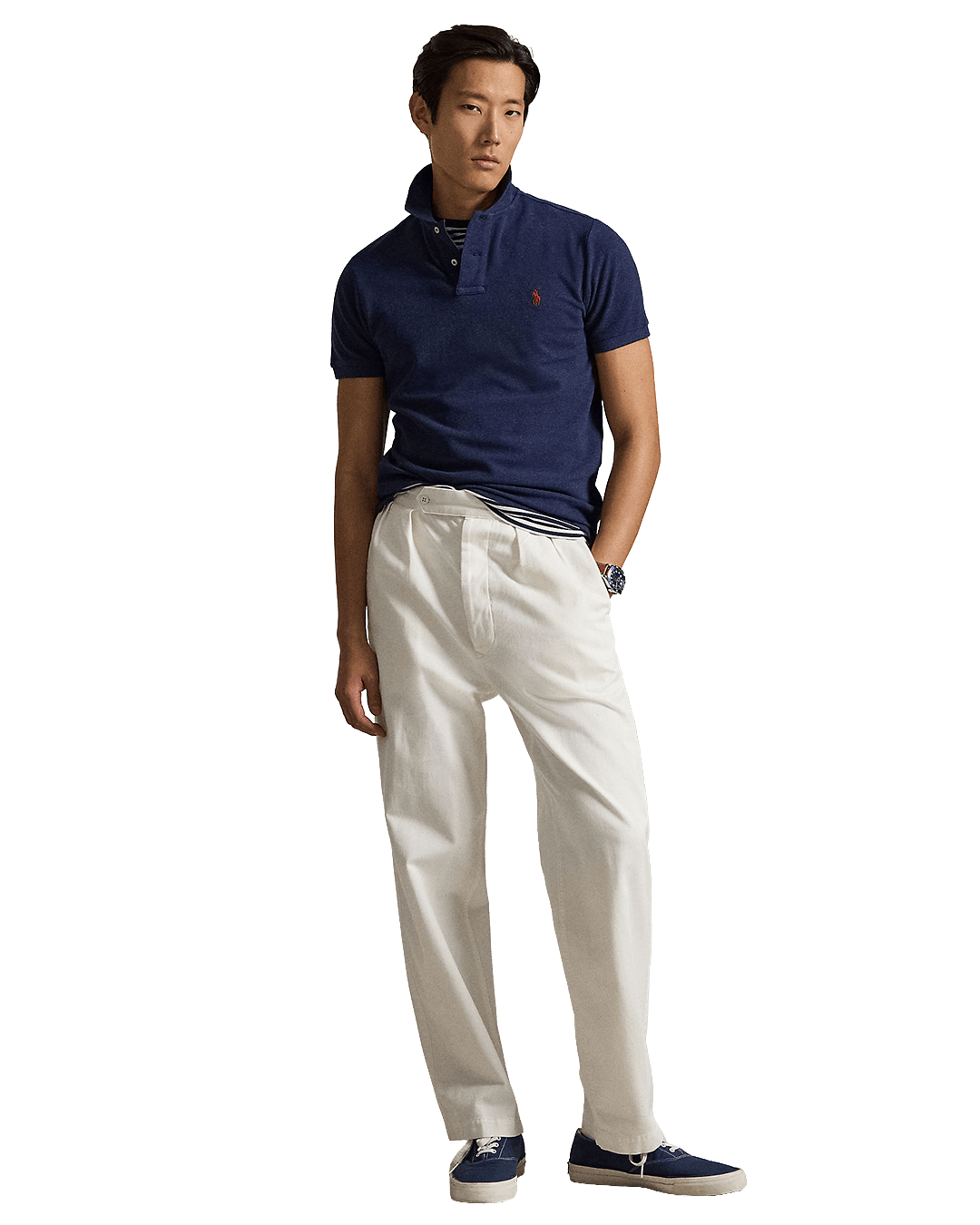 Polo Ralph Lauren Navy Custom Slim Fit Mesh Polo Shirt